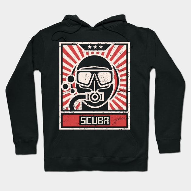 SCUBA Diver Propaganda Poster Hoodie by MeatMan